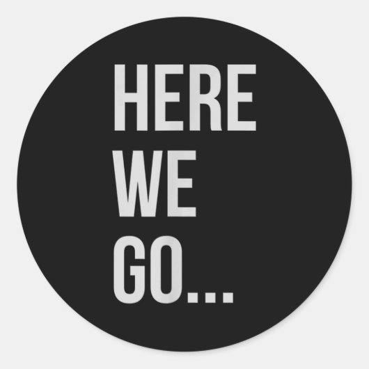 Womens Here We Go Xl Heather Blue  Ronde Sticker (Voorkant)