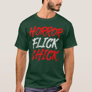Womens Horror Flick Chick VNeck retro T-shirt