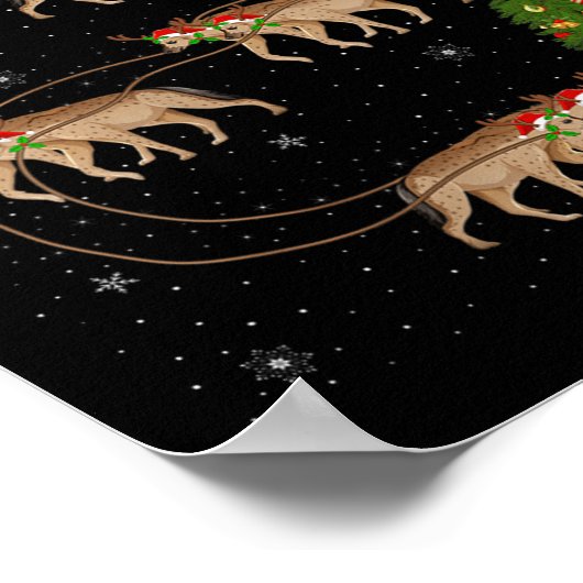 Womens Hyena Santa Sleigh Flying Funny Magical Chr Poster (Hoek)