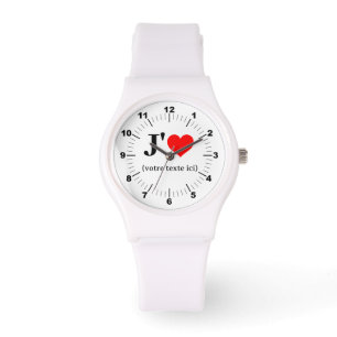 Women's I Heart Sportief Wit Silicon Horloge