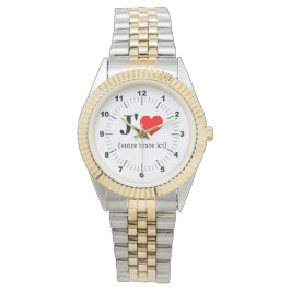 Women's I Heart Two-Tone armband horloge