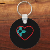 Womens I Love New Mexico Heart Zia Symbol New Mexi Sleutelhanger (Voorkant)