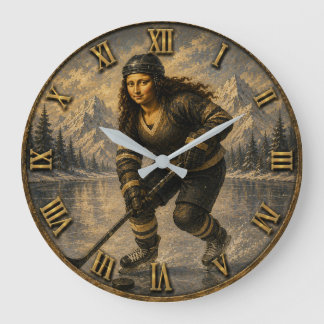 Women's Ice Hockey Funny Mona Lisa Hockey Player Grote Klok