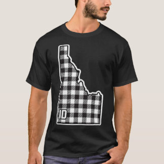 Womens Idaho Gingham Gestreepte Style Checkered ID T-shirt