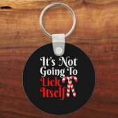 Womens It's Going To Lick Itself Funny Candy Cane Sleutelhanger (Voorkant)