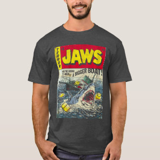 Womens Jaws Pulp Attack Comic Cover VNeck retro T-shirt