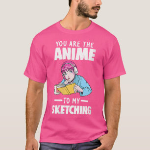 Womens je de anime naar mijn schets anime schets t-shirt