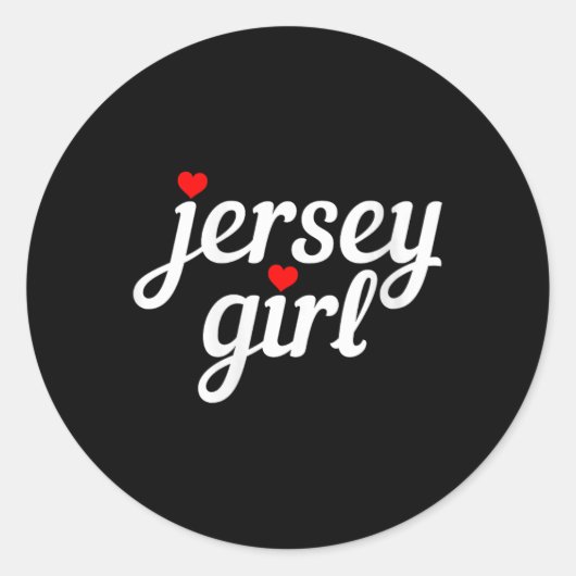 Womens Jersey Girl New Jersey Heart Funny Cute New Ronde Sticker (Voorkant)