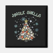 Womens Jingle Shells Christmas Tree Snowflakes Cel Magneet (Voorkant)
