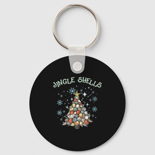Womens Jingle Shells Christmas Tree Snowflakes Cel Sleutelhanger (Voorkant)