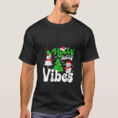 Womens Jolly Vibes Retro Snowman Christmas V Neck  T-shirt (Voorkant)