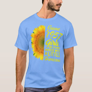 Womens June Girls 1957 Sunflower 65th Birthday Gi T-shirt