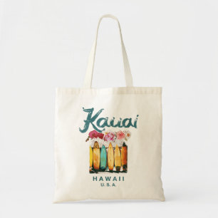Womens Kauai Hawaii  Hawaiian Surfing Retro Tote Bag