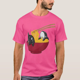 Womens Kawaii Anime Japanse ramen Noodles Orca Wh T-shirt