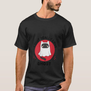 Womens Kawaii Kat Ghost Ik Gewoon Echt Liefde Scha T-shirt