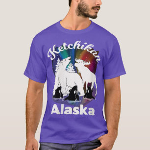 Womens Ketchikan Alaska Aurora Borealis Beer Moose T-shirt