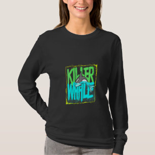Womens Killer Whale Ocean Orcas V-Neck T-shirt