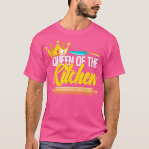 Womens Koningin Keuken Koken Kooker Kaas Mam T-shirt