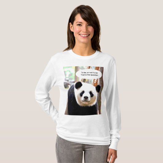 Womens Lange hoes T-Shirt Hamlet Quote Panda Beer (Voorkant volledig)
