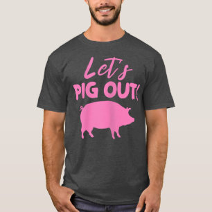 Womens Laten we de Varkenshaar Pig Lover Farmer ui T-shirt