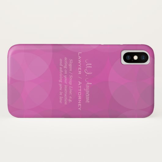 Womens Lawyer/Attorney roze cirkels Case-Mate iPhone Case (Achterkant (horizontaal))