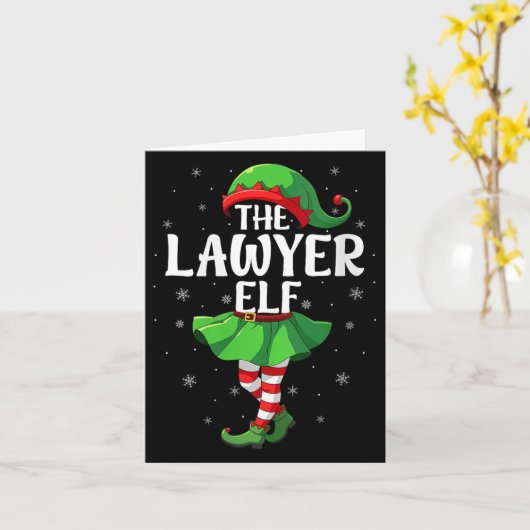 Womens Lawyer Elf Christmas Girls Women Elf Squad Kaart (Gele Bloem)