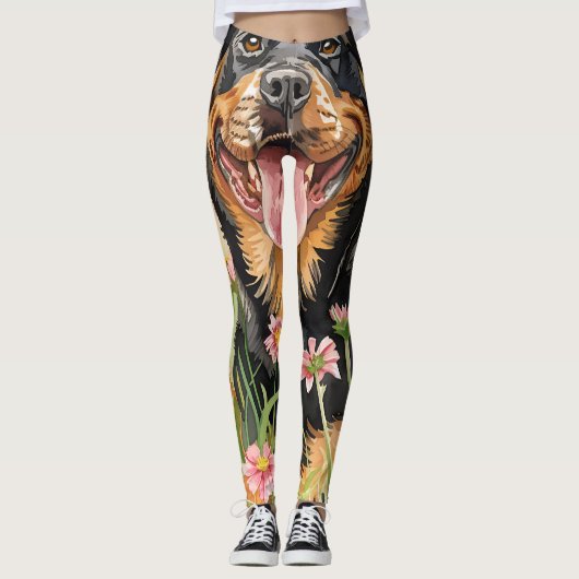 Women's Leggings – Rottweiler Dog Print (Devant)