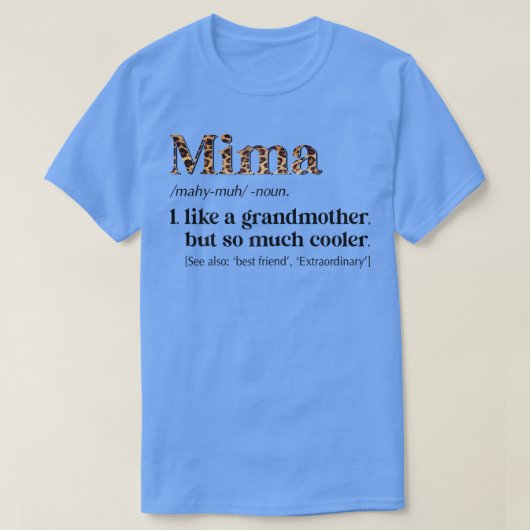 Womens Leopard Mima Definition Funny Grandma Gift T-shirt (Design voorkant)