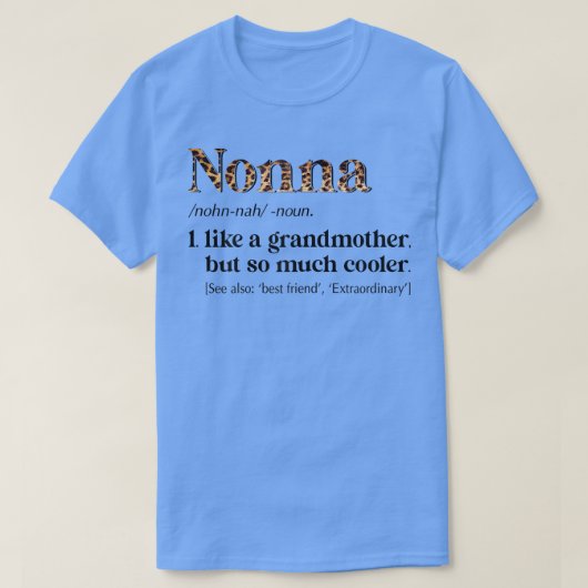 Womens Leopard Nonna Definition Funny Grandma Gift T-shirt (Design voorkant)