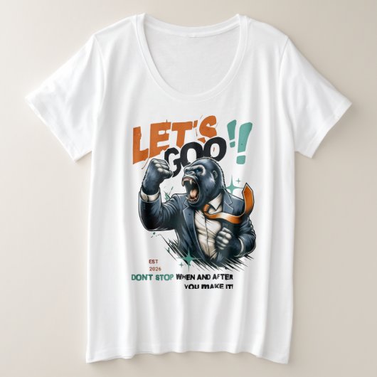 WOMEN'S LET'S GOO LESSONS LEARN PLUS SIZE TEE (Design devant)