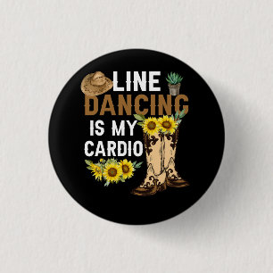 Womens Line Danser is mijn Cardio Dancer Land Mu Ronde Button 3,2 Cm