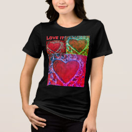 Women's "love it" meerdere harten Tri-Blend shirt