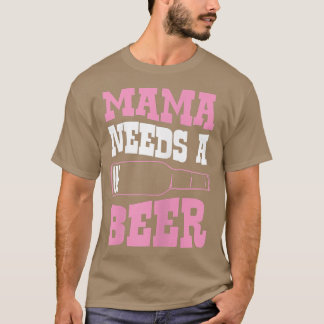 Womens Mama heeft een bier Funny Low Battery Icon  T-shirt