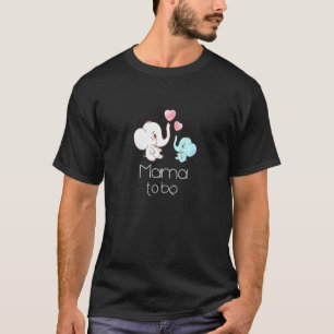 Womens Mama to be Boy Elephant Baby shower T-shirt