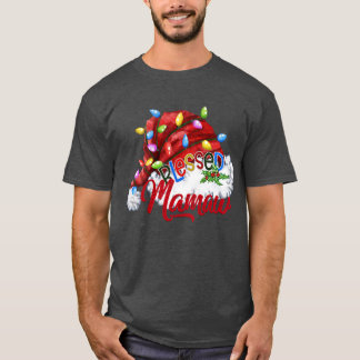 Womens Mamaw Santa Hat Xmas licht T-shirt