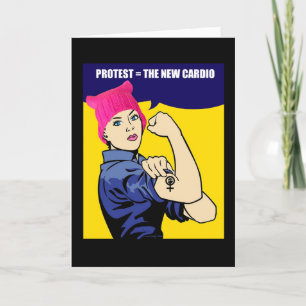 Women's March Cardio Customizable Birthday Card Kaart