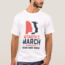Women's March Nebraska Luister naar onze stem T-shirt