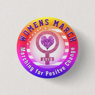 Womens March Ronde Button 3,2 Cm