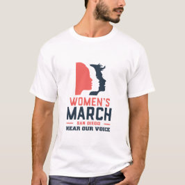 Women's March San Diego hoort onze stem T-shirt
