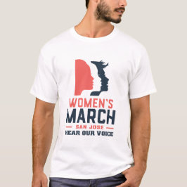 Women's March San Jose Luister naar onze stem T-shirt