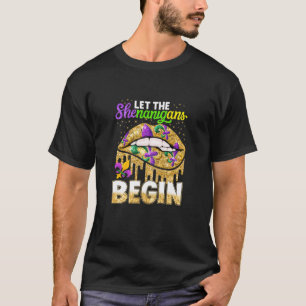 Womens Mardi Gras zet koningin kostuum vrouwen in T-shirt