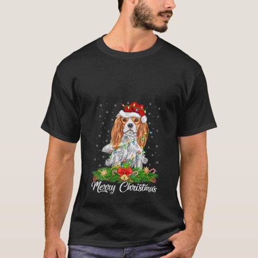 Womens Matching Santa Hat Cavalier King Charles Sp T-shirt (Voorkant)