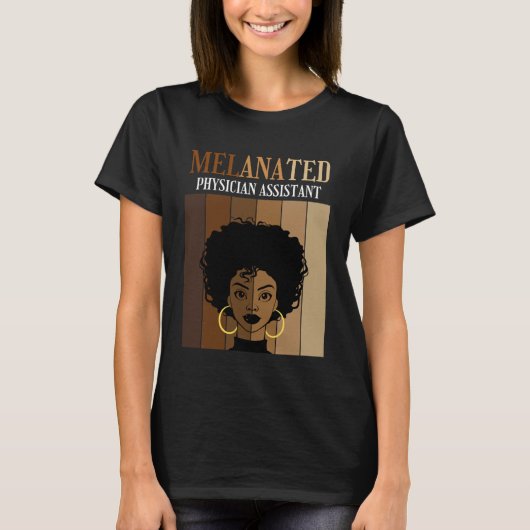 Womens Melanated Physician Assistant Black Afro Pr T-shirt (Voorkant)