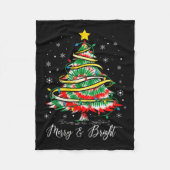 Womens Merry & Bright Merry Christmas Tree Tie Fleece Deken (Voorkant)