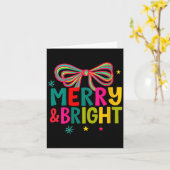 Womens Merry And Bright Christmas Crew 2025 Funny Kaart (Gele Bloem)