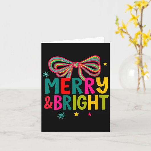 Womens Merry And Bright Christmas Crew 2025 Funny Kaart (Gele Bloem)