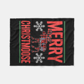 Womens Merry Christmoose Holiday Moose Ugly Sweate Fleece Deken (Voorkant (Horizontaal))