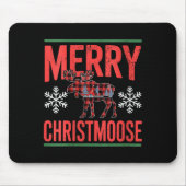 Womens Merry Christmoose Holiday Moose Ugly Sweate Muismat (Voorkant)