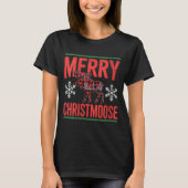 Womens Merry Christmoose Holiday Moose Ugly Sweate T-shirt (Voorkant)