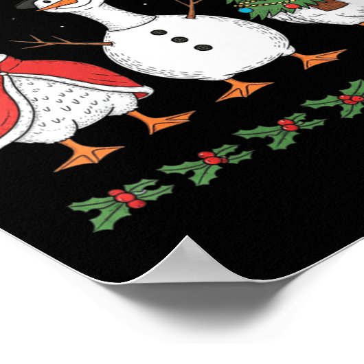 Womens Merry Honk-mas Funny Goose Christmas Humor Poster (Hoek)